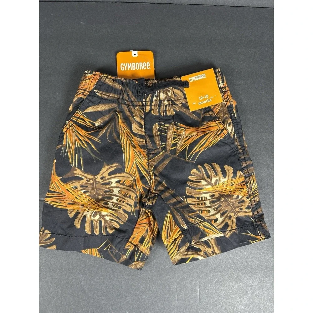 Gymboree Boys Hawaiian Tropical Palm Leaf Shorts 12-18 Months NWT